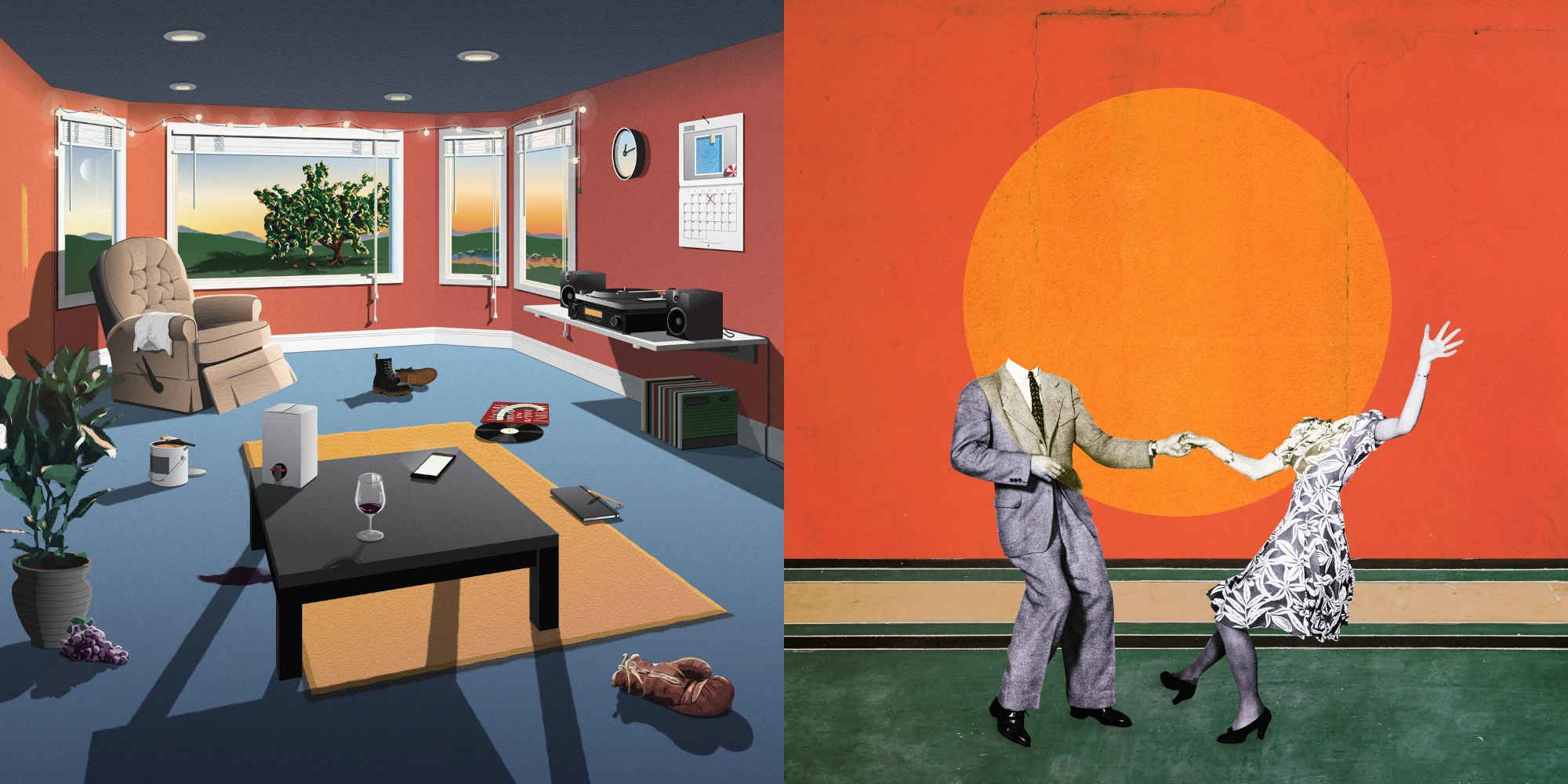 Two album covers: Landmark by Hippo Campus and Now, Not Yet by half•alive.