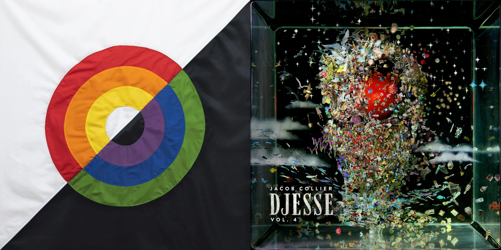 Two album covers: Zeal by Kings Kaleidoscope and Djesse Volume 4 by Jacob Collier.